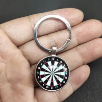 btwgl 2020 personality dart target keychain keyring jewelry pendant convex glass keychain friends gift