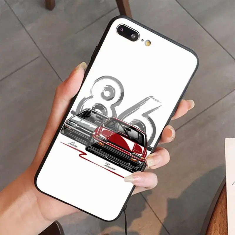 

Initial d Japan anime AE86 Phone Case Tempered glass For iphone 5C 6 6S 7 8 plus X XS XR 11 PRO MAX coque cover funda