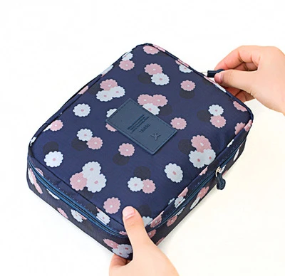 Navy flowers Женская косметичка для макияжа SNUGUG, косметичка для мытья, косметичка, органайзер для макияжа, сумка для хранения, сумка для дорожного набора, многофункциональная женская сумка, чехол - Цвет: Navy flowers