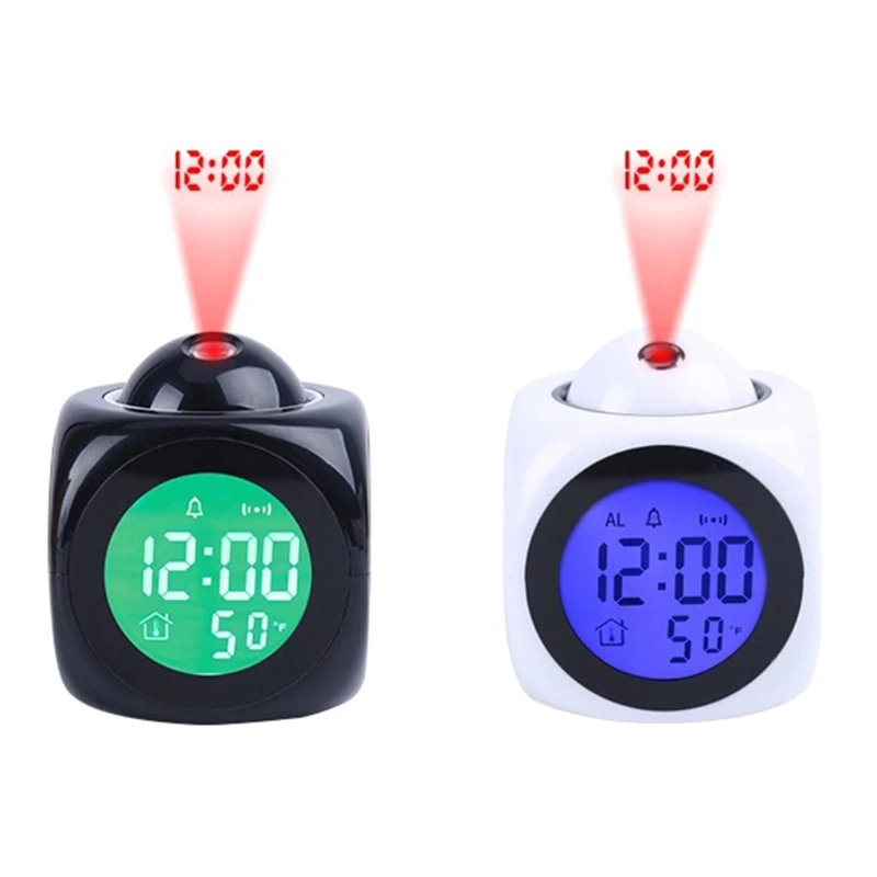 Alarm Clock Projector Wake Up Easy Snooze Thermometer ℃/℉ Ceiling Projection 12/24 Hours Kids Bedroom | Дом и сад