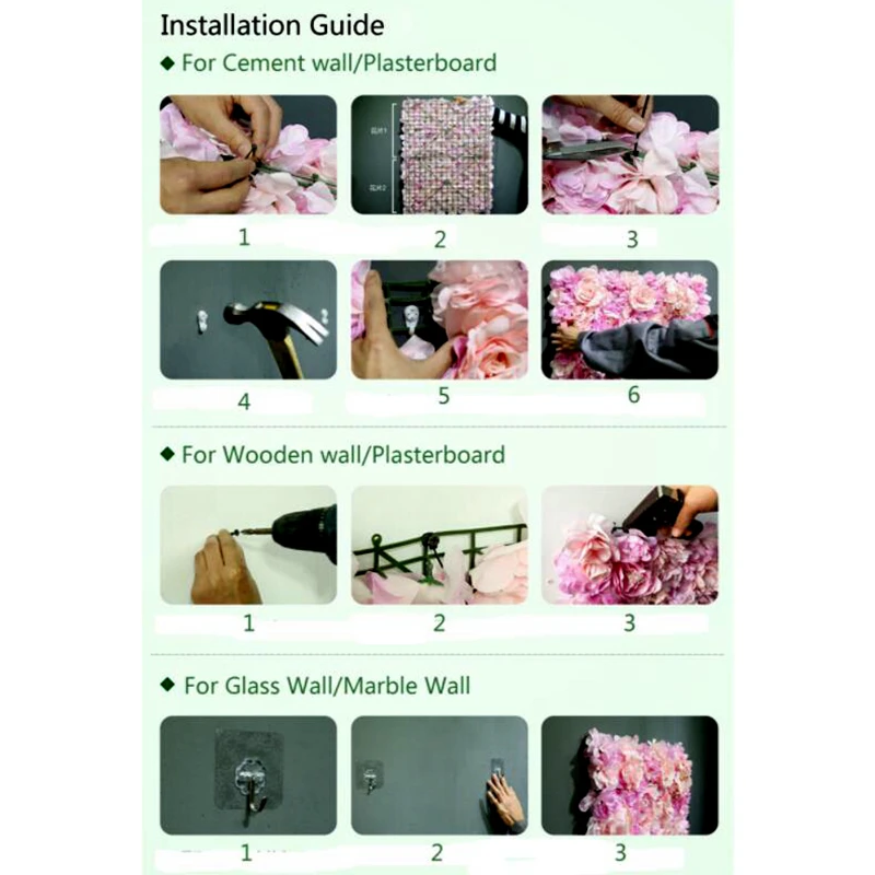 

Luanqi Silk Flowers Wall 40x60cm Simulation Rose Artificial Flowers For Diy Romantic Weddings Background Pink Home Decoration