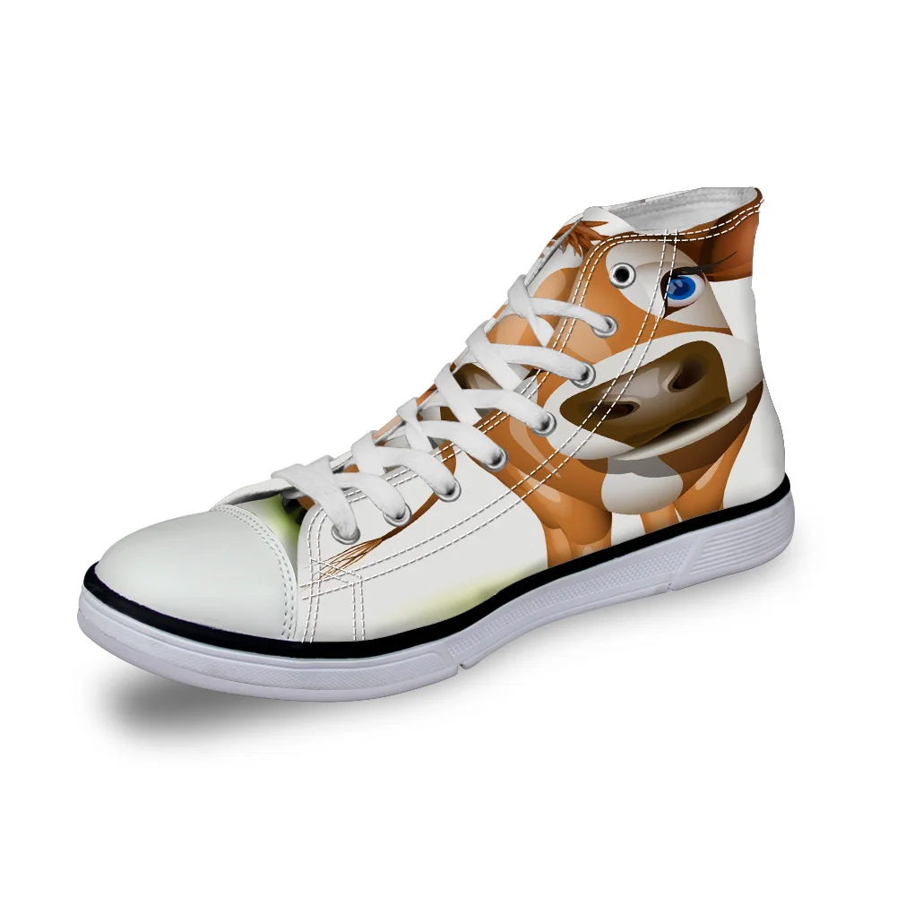 WHEREISART Женская полотняная обувь до середины икры Животные высокая флэтс унисекс