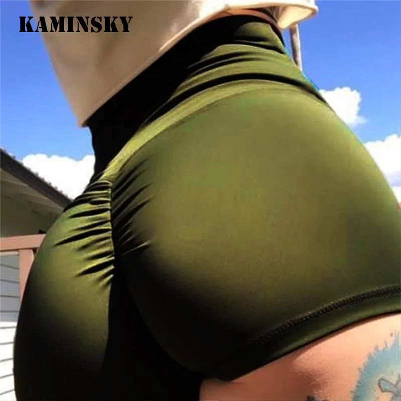 Женские сексуальные шорты с высокой талией летние для тренировок пуш-ап и
