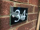 Современный Стеклянный акриловый табличка знак на домчерный виниловый дверной номеруличный