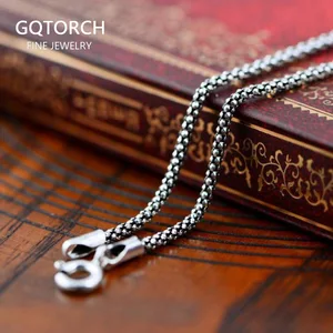 Ювелирные изделия из серебра 925 пробы, весы, ожерелье с цепочкой в виде попкорна, винтажное ожерелье, 16, 18, 20 дюймов