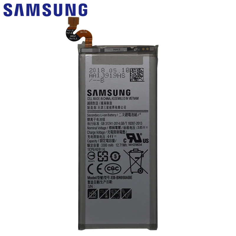 Samsung аккумулятор для телефона EB-BN950ABE 3300 мАч для samsung GALAXY Note 8 Note8 N9500 N9508 SM-N950F батареи+ Бесплатные инструменты