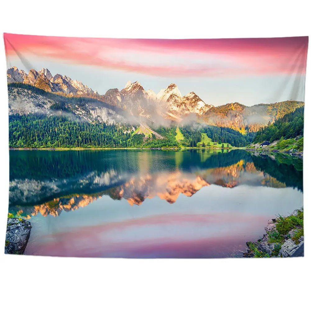 

Mountain Forest Lake Tapestry Wall Hanging Blanket 2022 home decor carpet