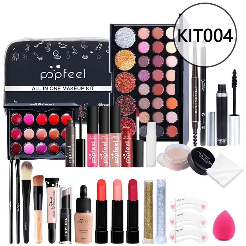 Набор для макияжа Профессиональные Тени бровей блеск губ помада Кисть консилер