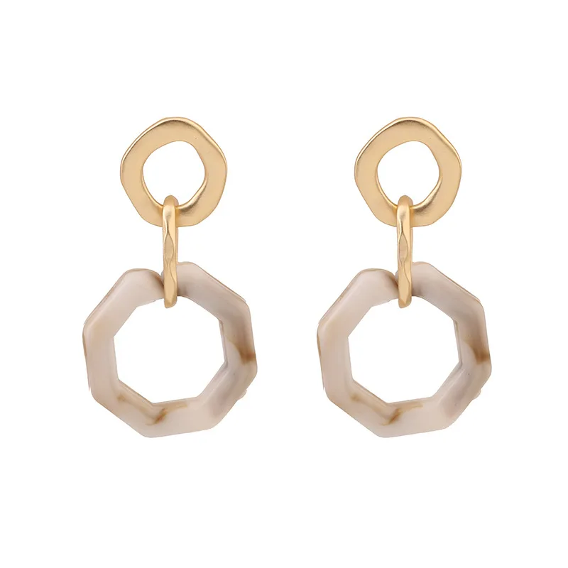 

Korean Acrylic Resin Round Circle Earrings Simple Geometric Drop Dangle Earrings for Women Girl Party Jewelry Pendientes