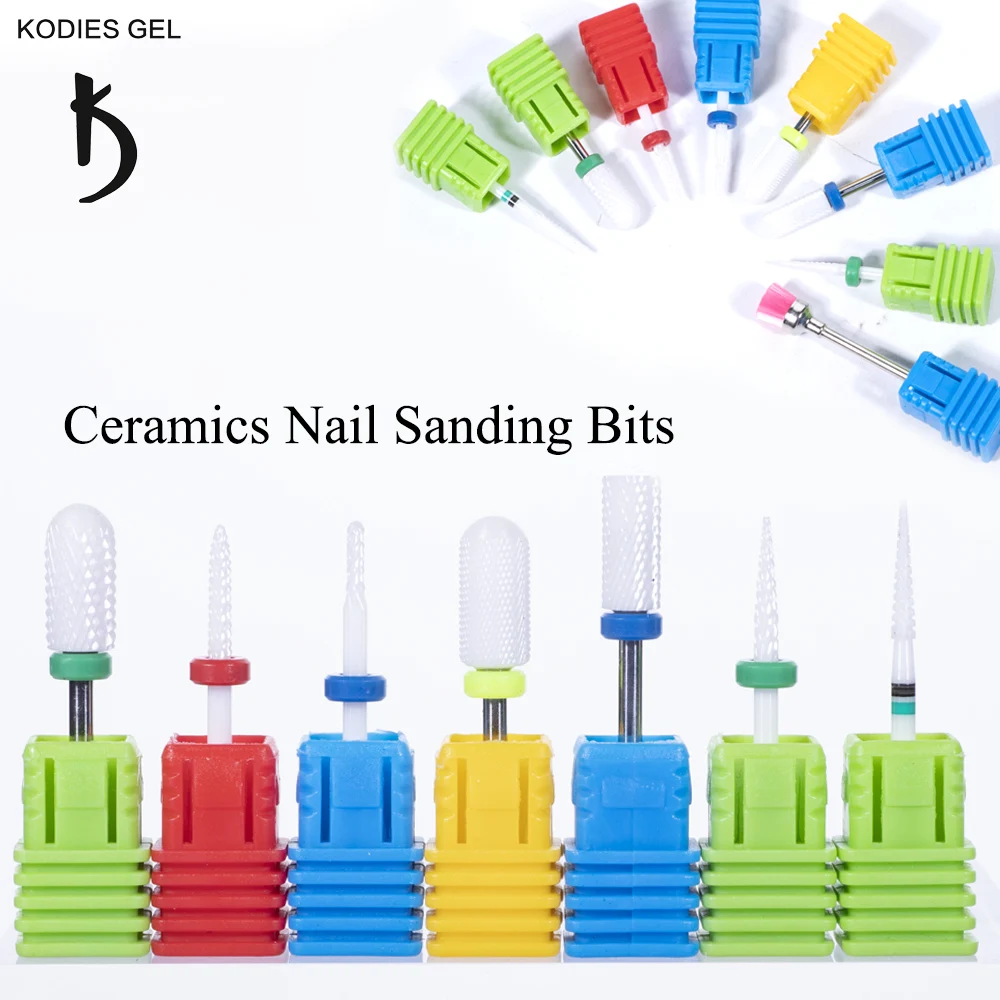KODIES гель керамические сверла для ногтей фреза маникюрного станка набор чистый