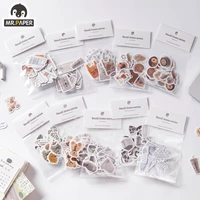 mr paper 40 pcsbag 8 designs ins style small items series cute little stickers hand account diy material decoration stickers
