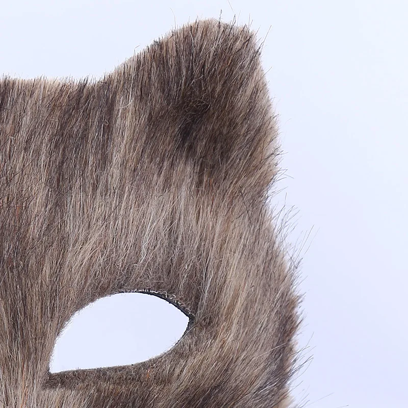 

Fashion Half Face Eye Mask Fox Shape Animal Short Fur Masks Halloween Festival Carnival Party Cosplay Decor Supplies 2021 New