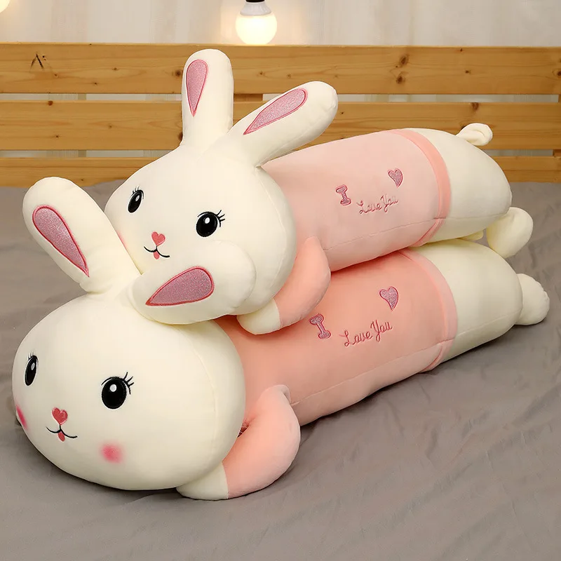 

Kawaii Long Large Lying Rabbit Soft Stuffed Plush Animals Sleeping Pillow Toys for Children Kids Girls Christmas Birthday Gift