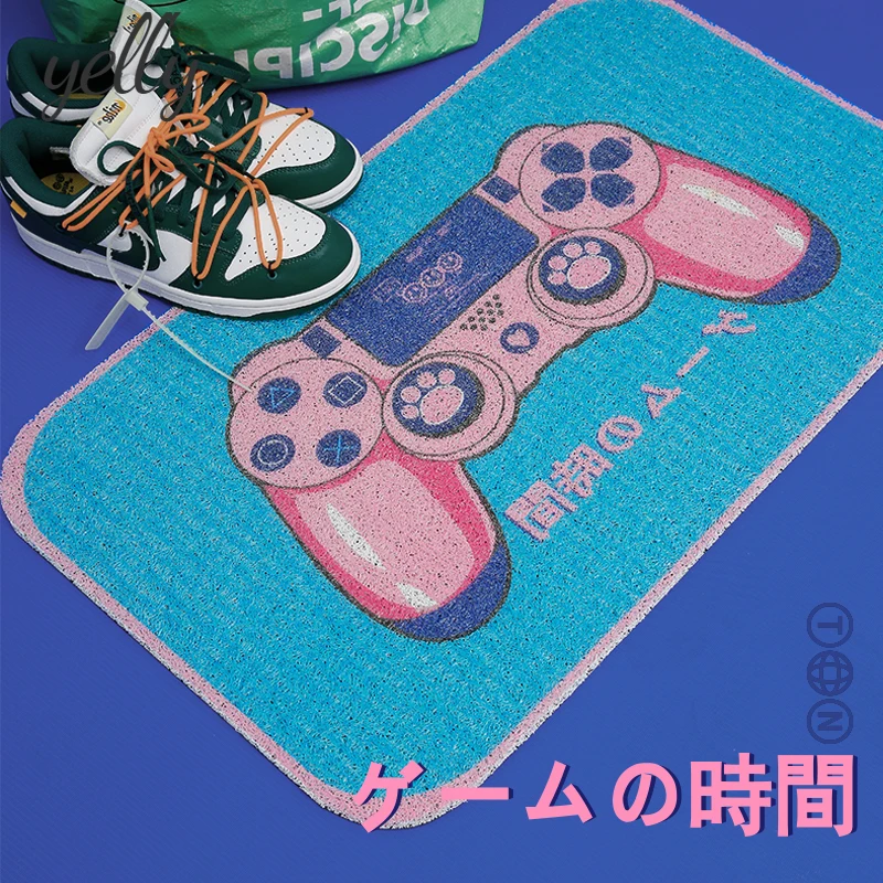

[Door Mat] Y2k for Household Use Scrubbing Pvc Non-slip Door Wire Ring Foot Mat Carpet Comic style