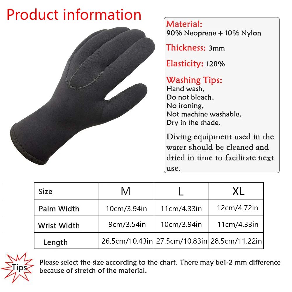

3mm Neoprene Diving Gloves Men Wetsuit Gloves Snorkeling Canoeing Gloves Women Keep Warm Comfortable Underwater Hunting Gloves