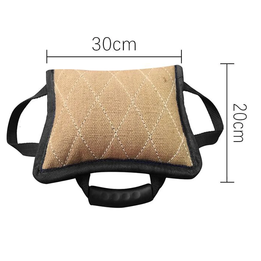 

3 Handles Dog Training Protection Tug Toy Strong Pet Bite Pillow Equipment Fine Linen Outdoor Interactive Playing Exercise