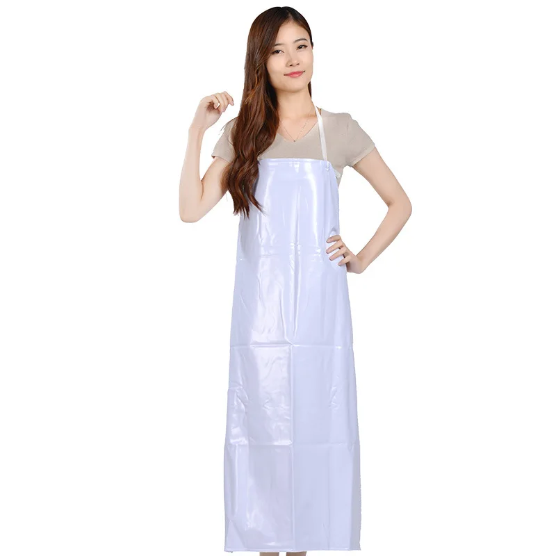 

Transparent sleeveless hanging neck apron with sleeve for household cleaning and laundry