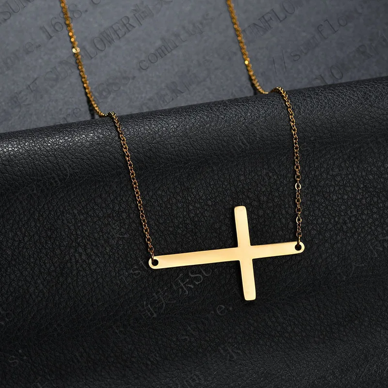 Eleple Европа Америка Леди ключицы цепи из нержавеющей стали ожерелья в виде креста