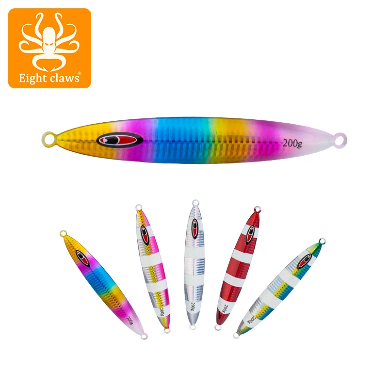 

EIGHT CLAWS 200g 250g 5 Colors Metal Cast Jig Spoon Shore Casting Jigging Lead Fish Sea Bass Fishing Lure Artificial Bait Tackle