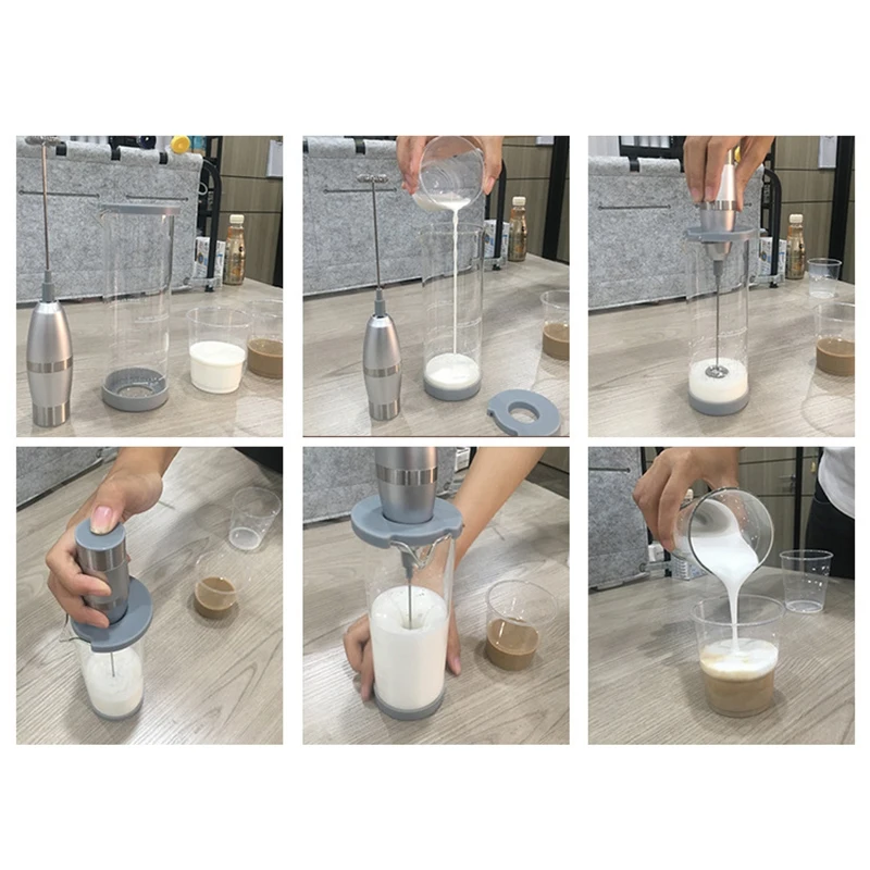 

Portable Milk Frother Handheld Coffee Frother Electric Whisk Machine Office Kitchen Mini Small Cream Maker Shaker Mixer