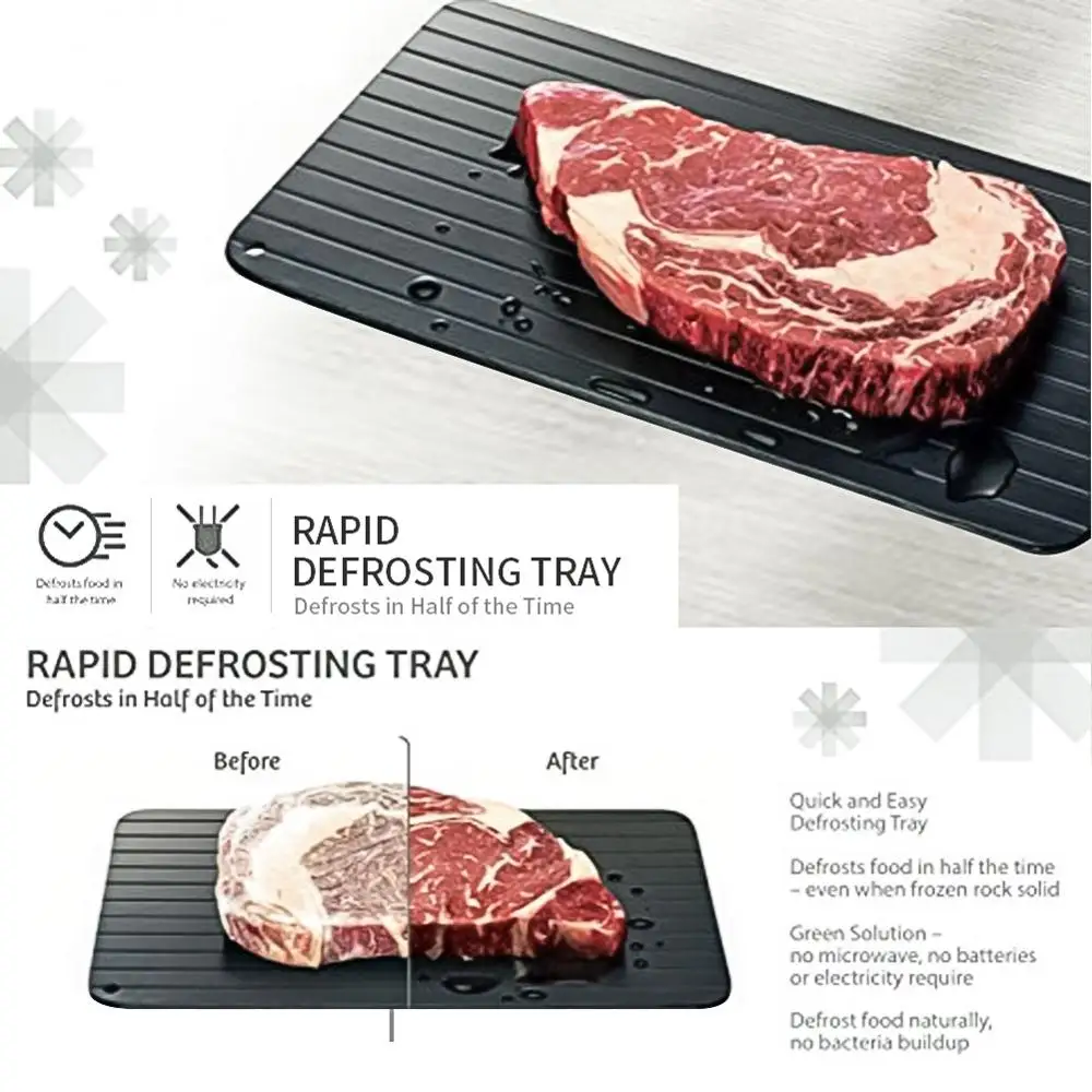fast defrosting tray planche decongelation thaw frozen food meat fruit quick defrosting plate board defrost tray kitchen gadgets free global shipping