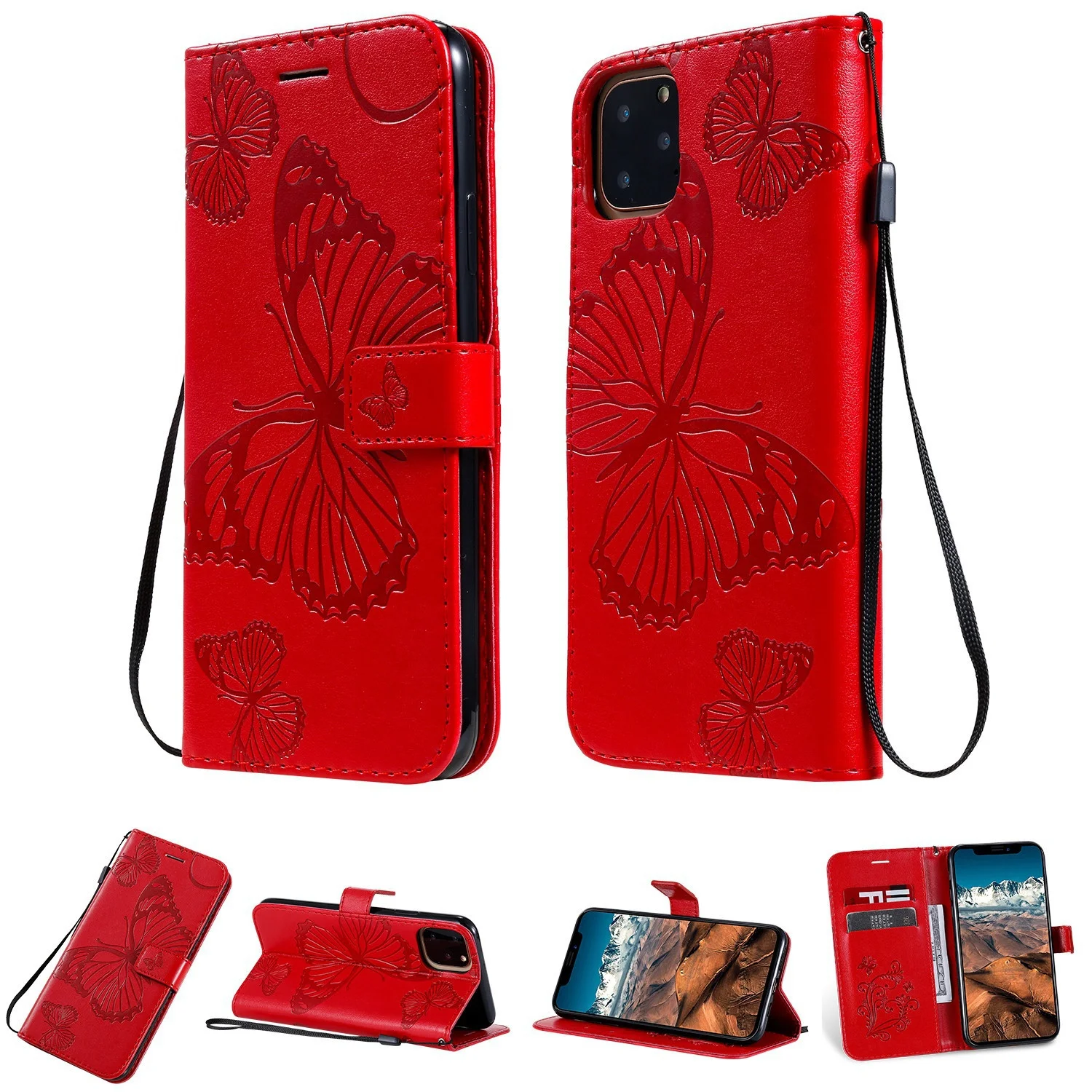 

3D Butterfly Embossed Leather Flip Phone Case with Card Slot for Moto G10/G30/G50/G60/G play/G power/E7 power/G100/edge S