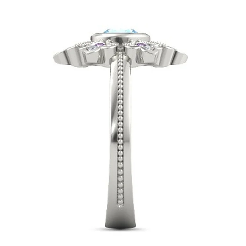 

New Fashion Luxury Exquisite Snowflake Zircon Ring Female Wedding Banquet Romantic Charm Valentine's Day Jewelry Gift Wholesale