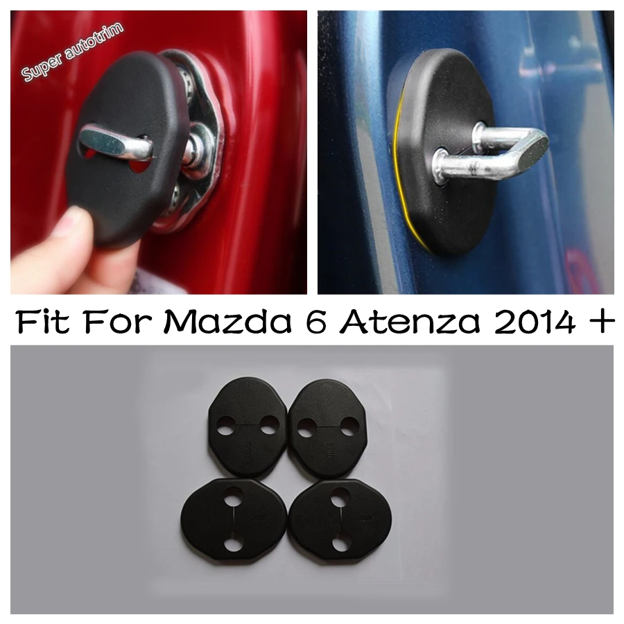 

Car Styling Plastic Accessories Black Door Lock Buckle Cover Protector Shield Trim Fit For Mazda 6 Atenza 2014 - 2021