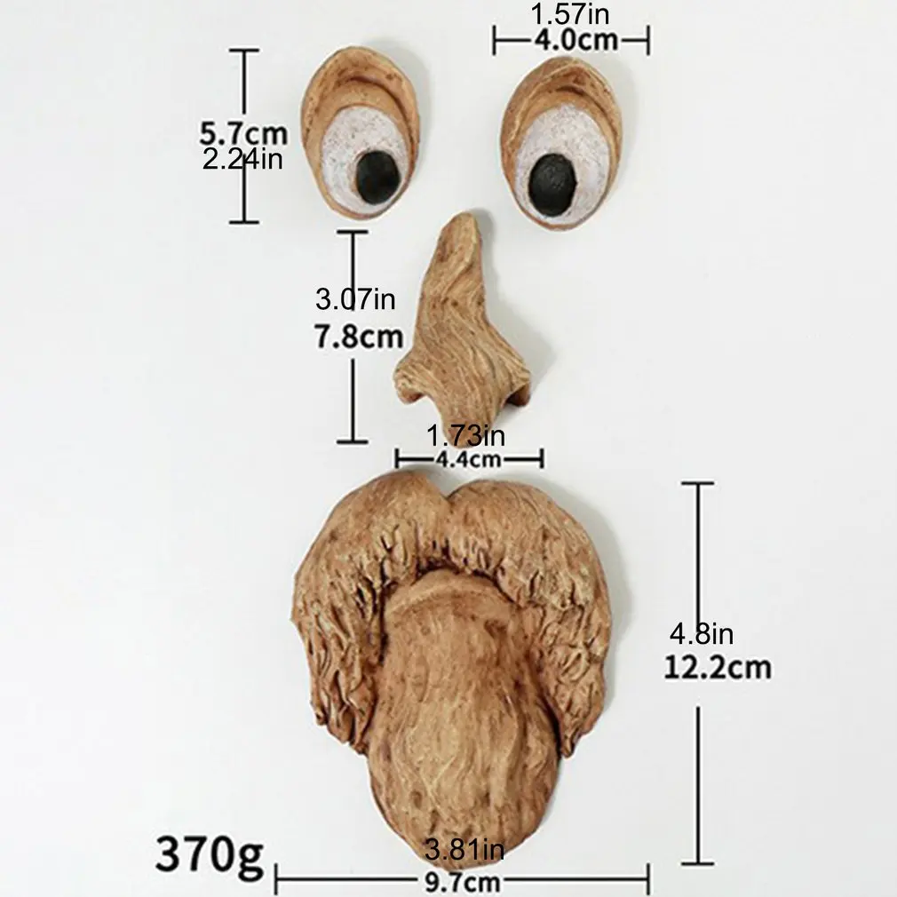 

Bark Ghost Face Facial Features Decoration Easter Outdoor Creative Props Bark face tree monster ornaments
