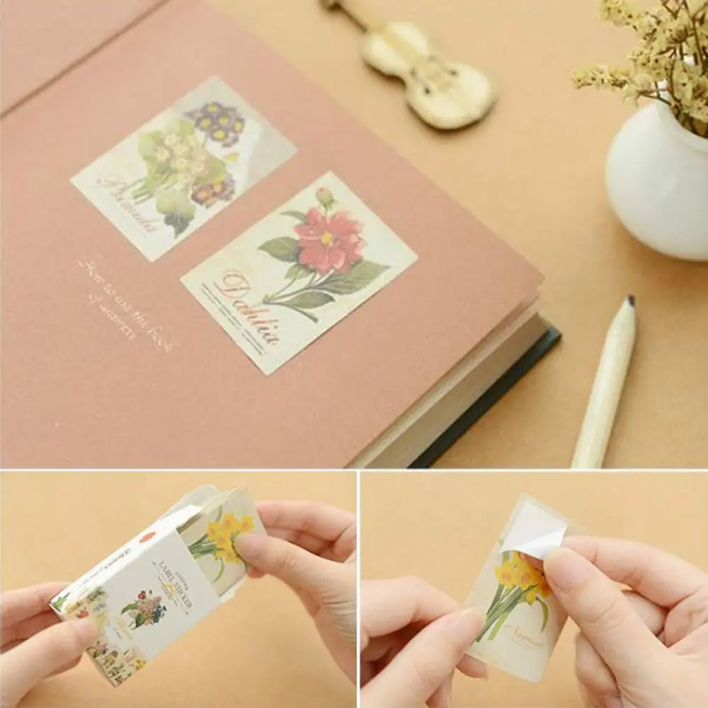 52 шт./кор. DIY мини юбка для девочек с цветочным узором винтажная бумажная наклейка