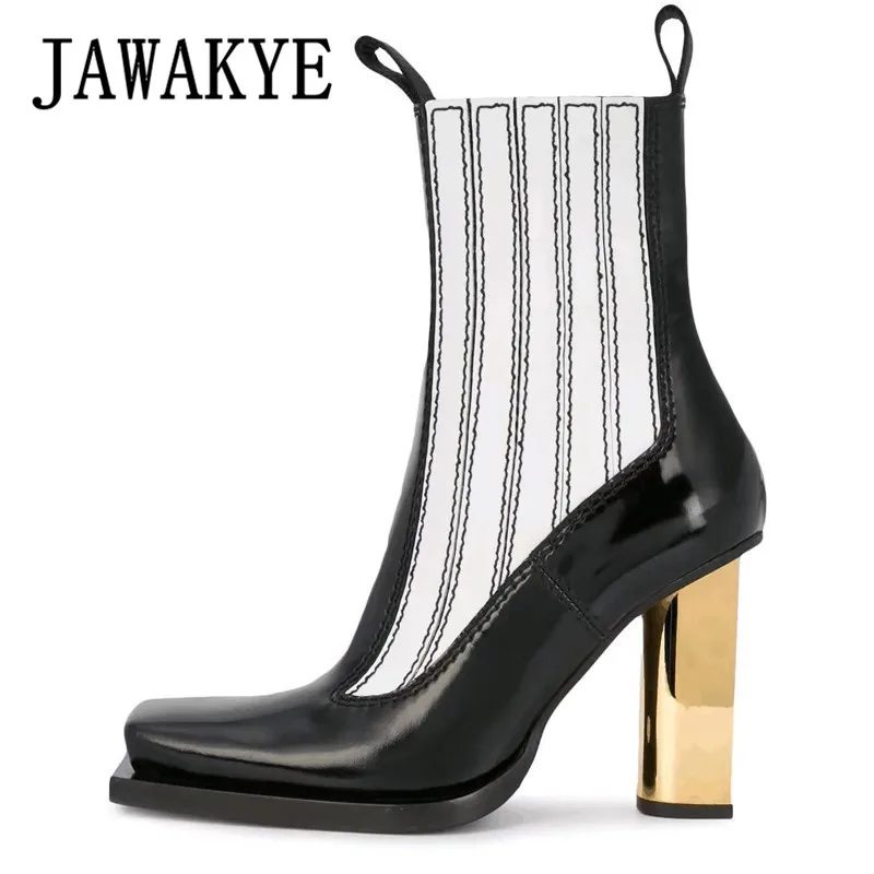 Высокие уличные ботильоны 2020 года модельные ботинки с квадратным носком и