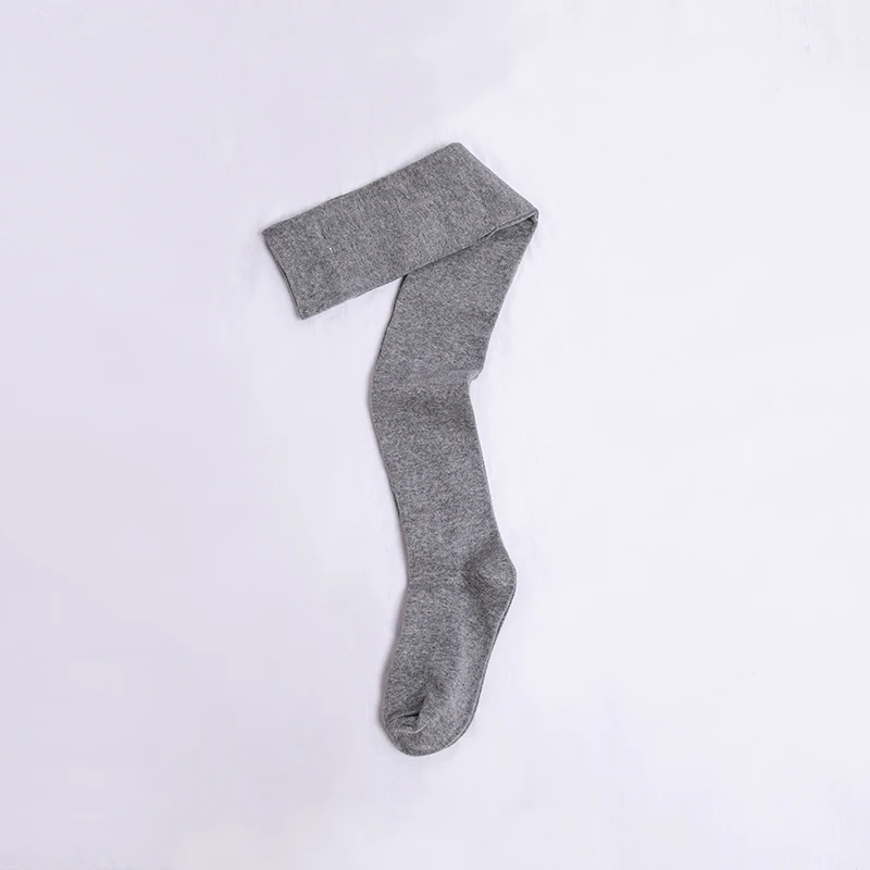 light grey Женские облегающие чулки с манжетами, Нескользящие хлопковые длинные чулки, женские осенние спортивные уличные теплые носки бордового цвета - Цвет: light grey