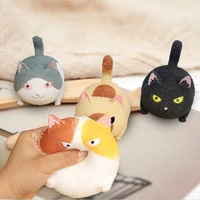 squeeze screaming angry cat toy soft rubber anti anxiety toy hollow cat pressure reducing novelty toy pinch it stress reliever