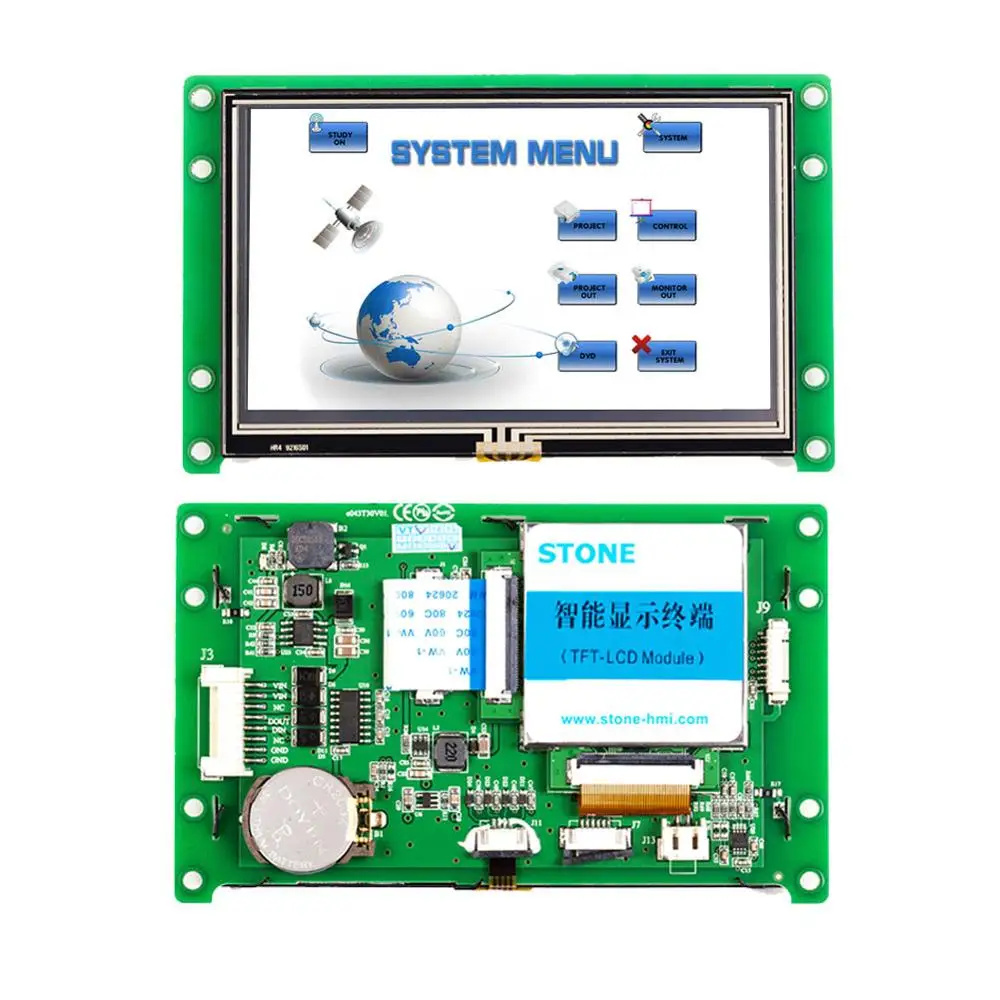 STONE 4.3 Inch Industrial Controller Board TFT LCD Touch Screen with RS232/RS485/TTL Connect By MCU