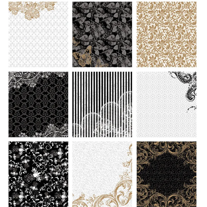 36 листов/партия черно золотистые бумажные обои для творчества|Крафт-бумага| |