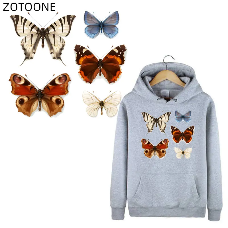 Нашивки ZOTOONE с большими бабочками термонаклейки животными наклейки для одежды