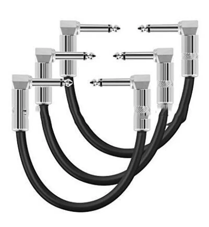 

Соединительные кабели для гитары, кабель для эффектера, металлический угловой аудиокабель 6,35, музыкальные инструменты, кабель для педали, А...