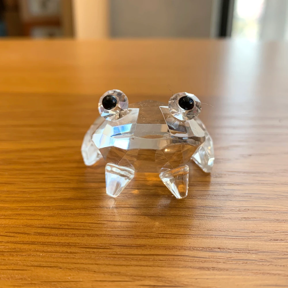Crystal Cute Frog Prince Figurines Ornament Glass Animal Paperweight Art Collection Home Table Decors Christmas Kids Favor Gifts | Дом и сад
