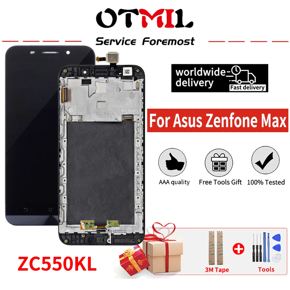 

5.5" Original For Asus Zenfone Max ZC550KL LCD Display Touch Screen with Frame Digitizer For ASUS 5000 Z010D LCD ZC550KL Display
