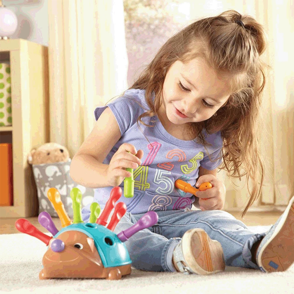 

Insert Hedgehog Toy Early Education Montessori Toy Focus Training Fine Motor for Boys & Girls Age 18 mos+
