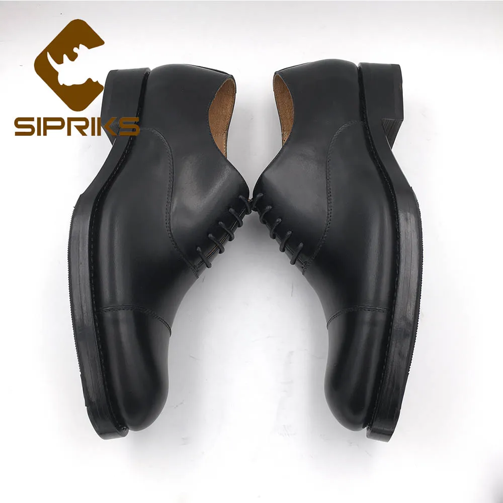 Sipriks/итальянские черные модельные оксфорды из телячьей кожи; Мужская прошитая обувь с толстой кожаной подошвой; мужские костюмы; официальная офисная обувь