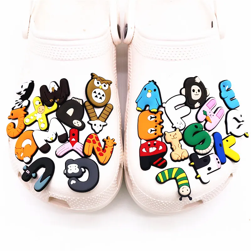 26 Funny Animals Style Shoe Accessories Goat Owl Eagle Zebra Croc Shoe Charms Designer fit jibz Decorations Xmas Children Gifts