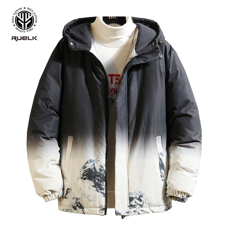 

Куртка мужская с хлопковой подкладкой, с градиентным принтом, Осень-зима 2021