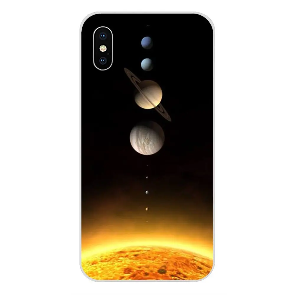 Мягкие чехлы из ТПУ для Apple iPhone 4 4S 5 5C 5S SE 6 6S 7 8 Plus X XS Max XR Saturn Saturnus Planets Of Solar System |
