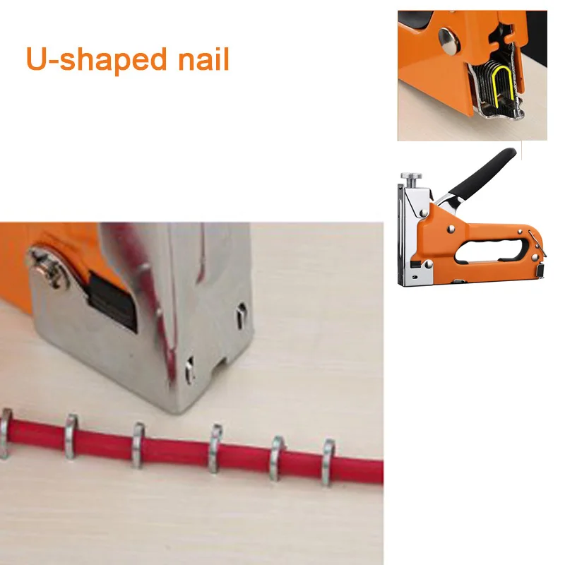U-shaped nail 3 в 1 дверь/T/U тип сверхмощный ручной гвоздь степлер деревянная ручная дверь обрамление отделка мебель степлер KSI999 - Цвет: U-shaped nail
