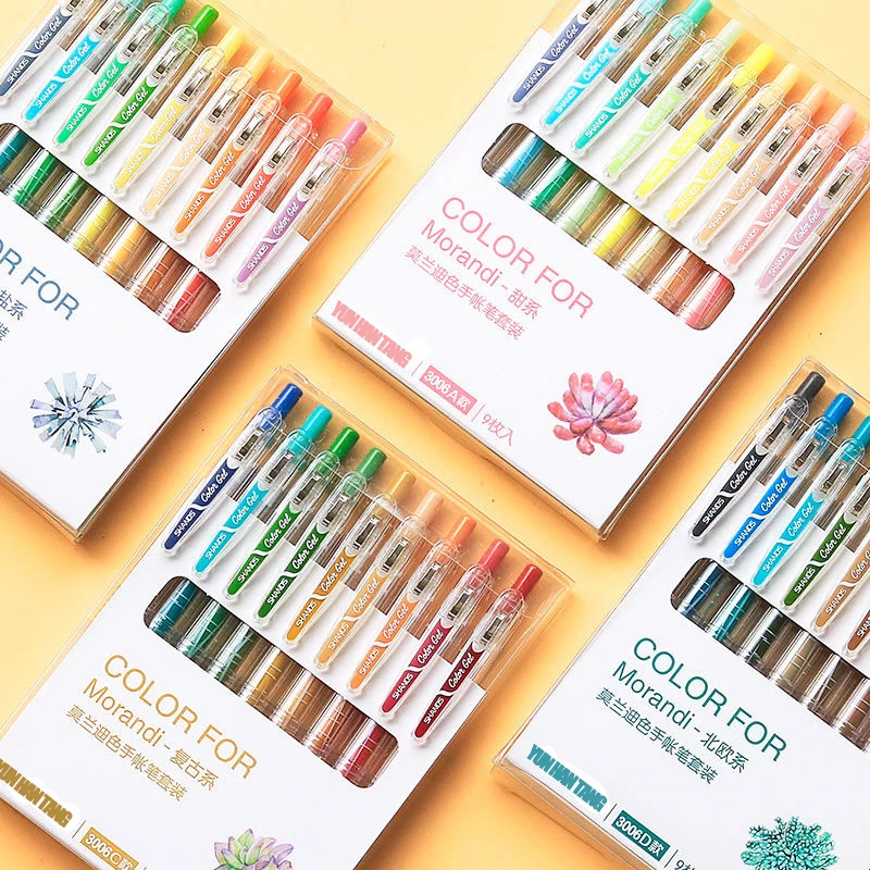 

Kawaii Gel Pens 9Pcs/Set Stationery Colourful Canetas Gel Cute Pens For School Material Escolar School Supplies Stylo Gel Pen
