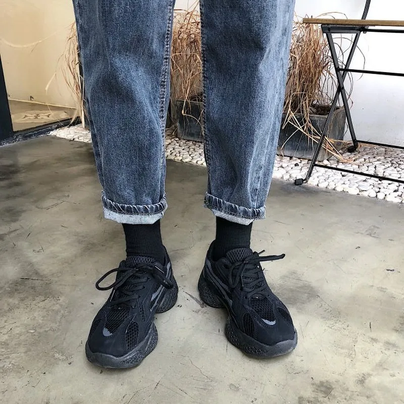 

Harem Jeans Women Casual Loose Vintage Trousers Womens High Waist Buttons Fashion All-match Simple Chic Korean Style Washed Soft