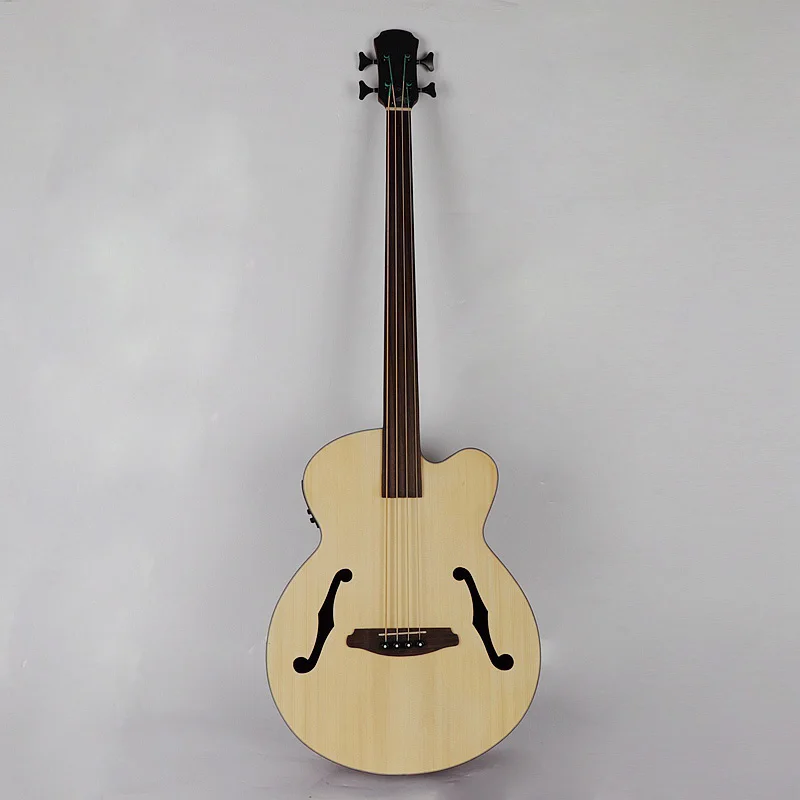 Профессиональный fretless 43 дюймов Акустическая бас гитара с эквалайзером