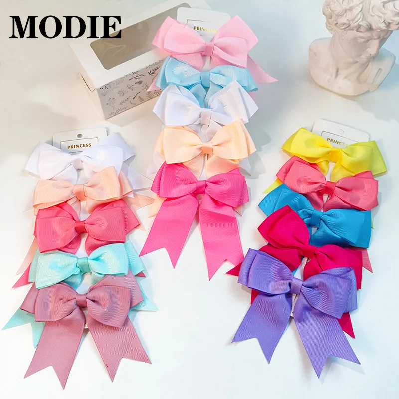 Modie популярный цветной Стиль Лента бант узел заколка для волос отличные зажимы