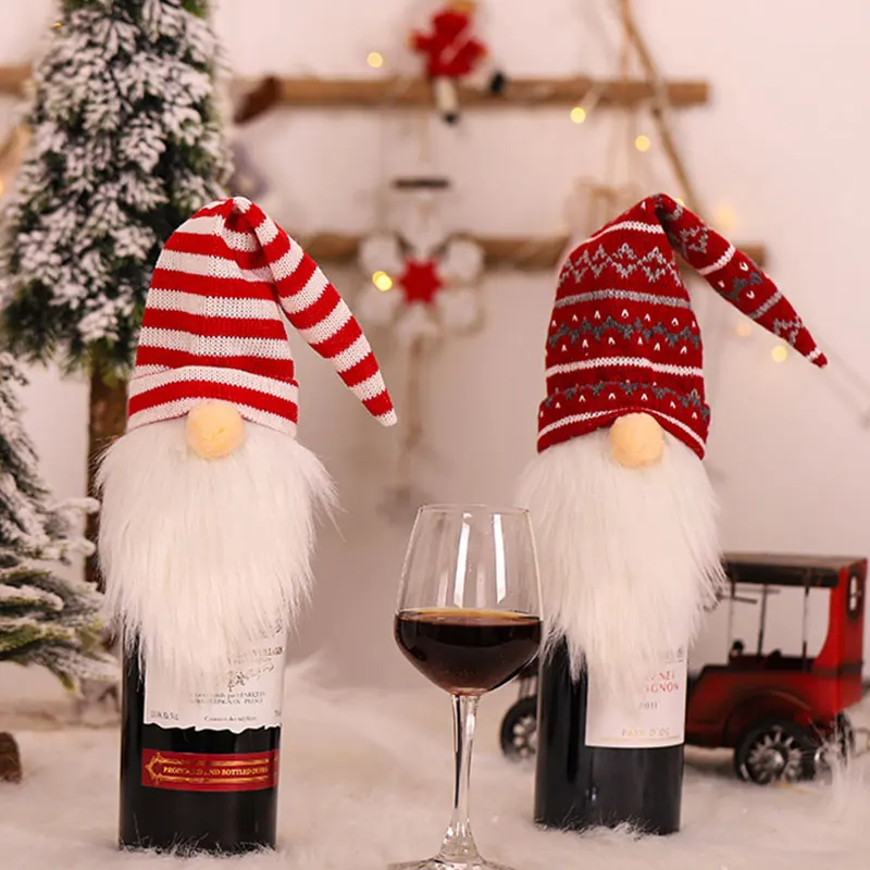 

Christmas Wine Bottle Cover Wine Bottle Wrap Red Wine Bottle Cover 2021 Fashion Novelty Bags New Year Xmas Gift For Table Decor